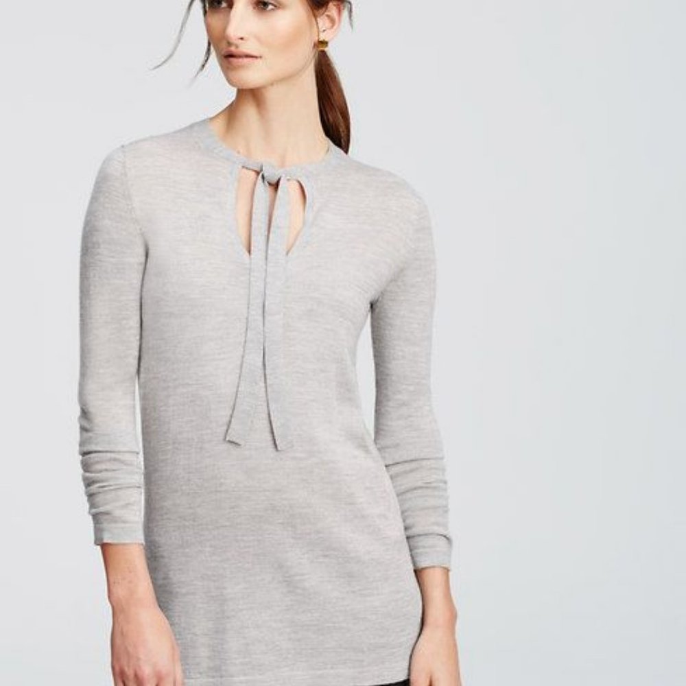 Ann Taylor Merino Wool Tie Tunic Sweater - NWT